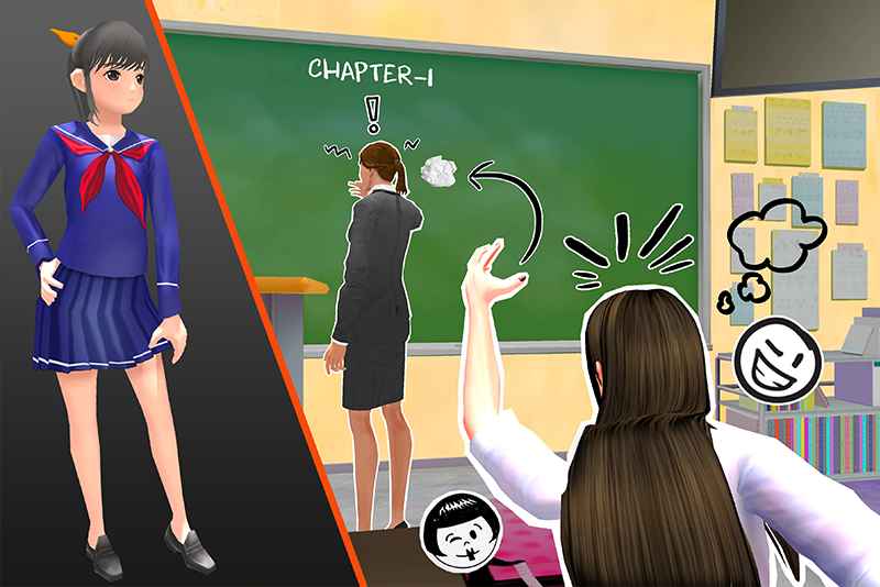 高中虚拟女孩模拟器手游app截图
