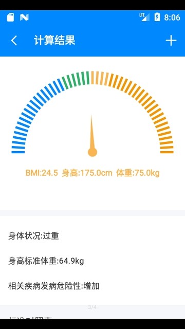 bmi计算器 女性版手机软件app截图
