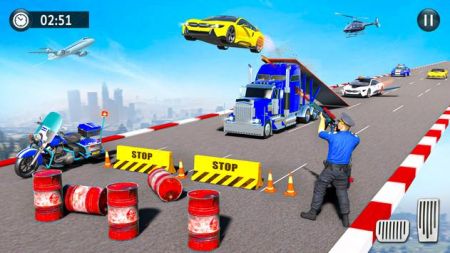 警车特技飞行闯关手游app截图