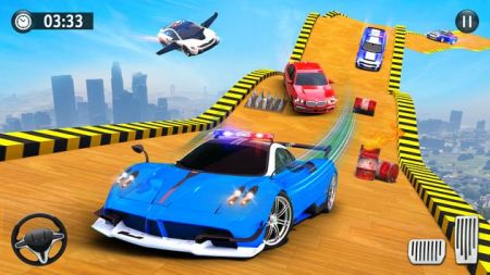 警车特技飞行闯关手游app截图