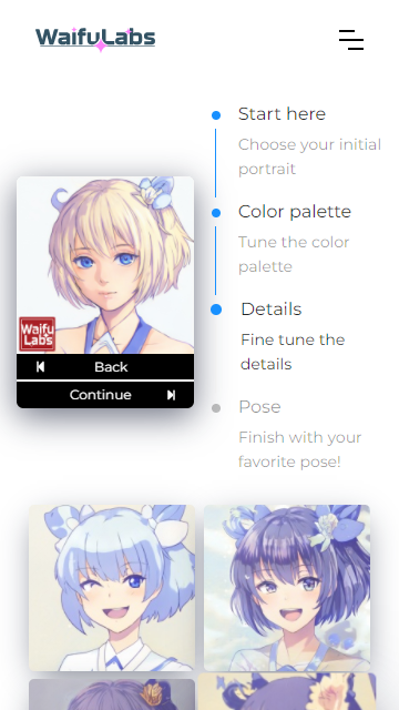 waifulabs 动漫头像生成器手机软件app截图