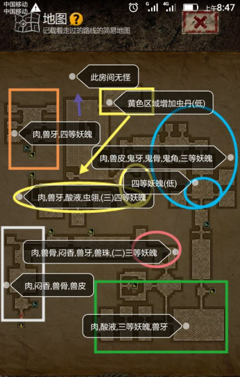 《盗墓长生印》第二章材料分布图