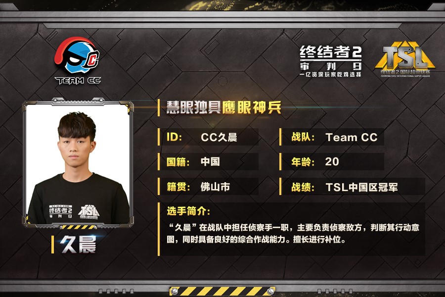 《终结者2》TSL总决赛：Team CC战队专访