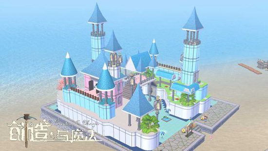 《创造与魔法》海边城堡建筑制作教学 海边城堡建筑平面设计图纸