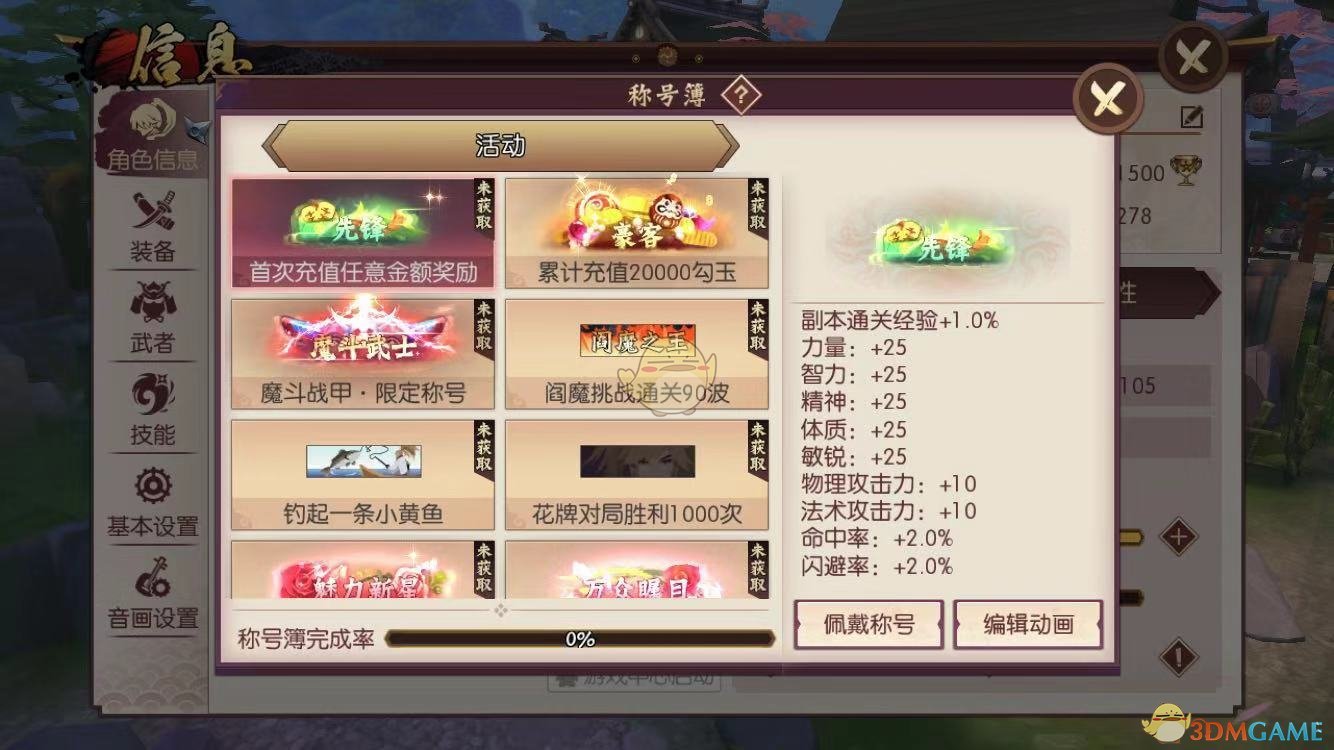 《侍魂：胧月传说》称号怎么显示