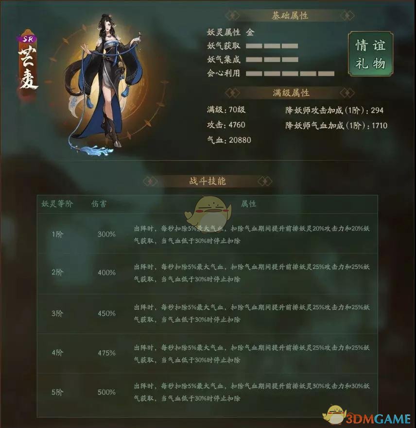 《神都夜行录》SR妖灵芒麦全解析