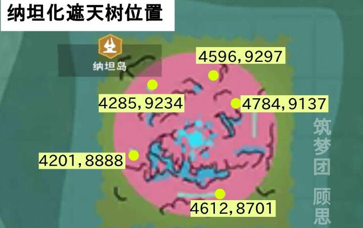 《创造与魔法》纳坦化遮天树位置坐标大全