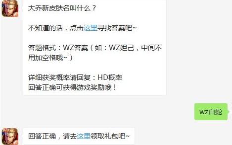 大乔新皮肤名叫什么