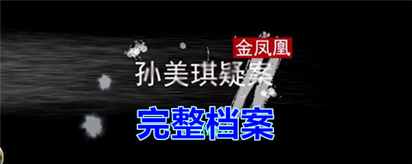 《孙美琪疑案-金凤凰》四级线索——完整档案