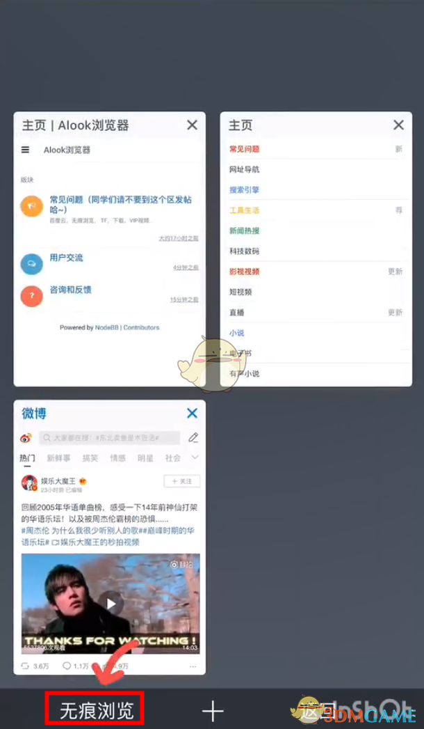 《Alook浏览器》无痕浏览开启方法