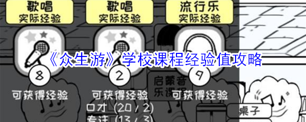 《众生游》学校课程经验值攻略