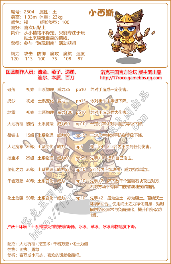 《洛克王国》小西斯图鉴