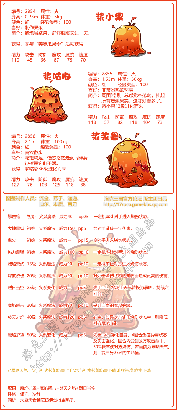 《洛克王国》浆小果/浆咕嘟/浆浆兽技能配招