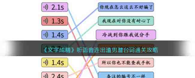 《文字成精》听语音连出渣男潜台词通关攻略