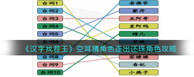 《汉字找茬王》空耳猜角色连出还珠角色攻略