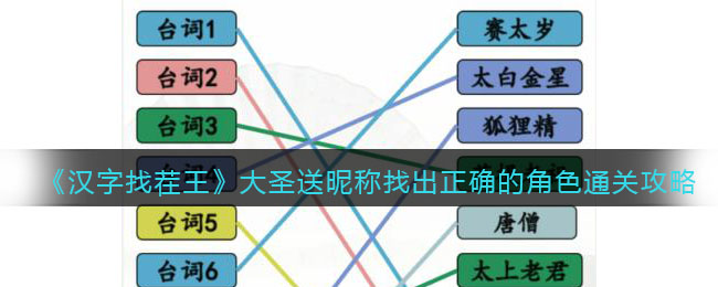 《汉字找茬王》大圣送昵称找出正确的角色通关攻略
