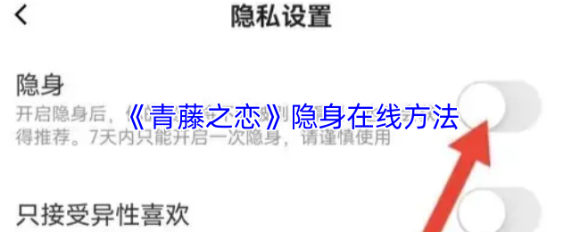 《青藤之恋》隐身在线方法