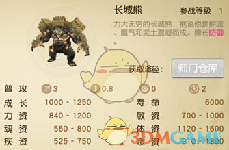 《天下手游》天机长城熊简介