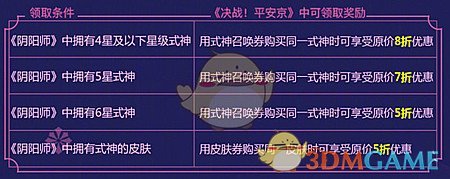 《决战平安京》联动阴阳师活动奖励介绍