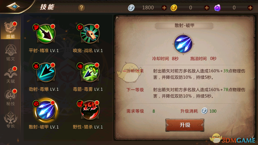 《我叫MT4》游侠技能天赋介绍