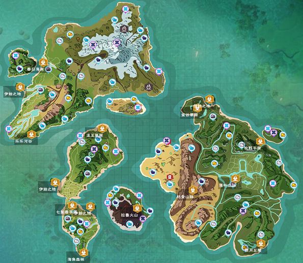 创造与魔法地图资源分布图 地图资源大全