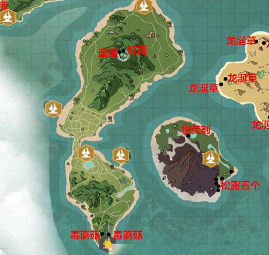 创造与魔法地图资源分布图 地图资源大全