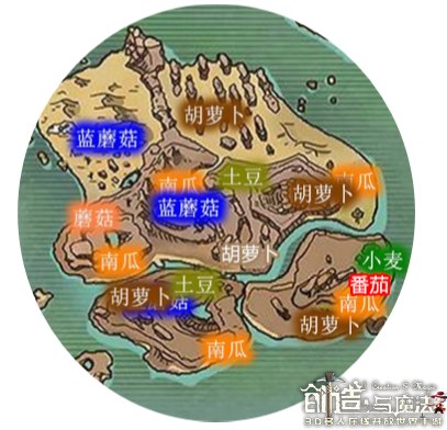 《创造与魔法》面包岛资源攻略 面包岛资源分布一览