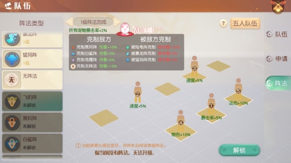 《梦想新大陆》伙伴阵法搭配攻略