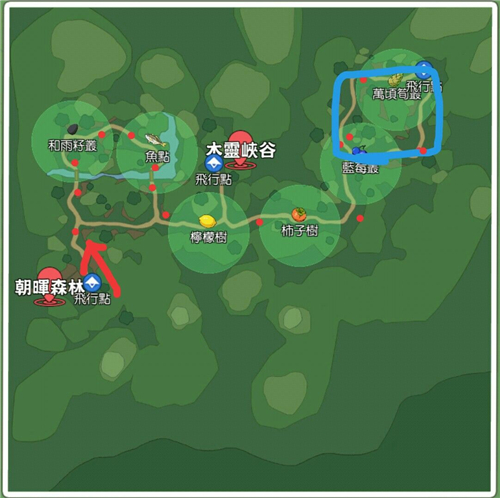 《小森生活》月影森林资源分布图