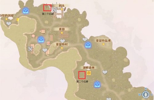 《魔力宝贝：旅人》亚留特村石碑坐标位置