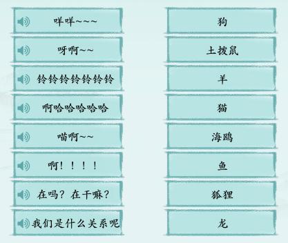 《汉字神操作》找到动物的正确叫声通关攻略